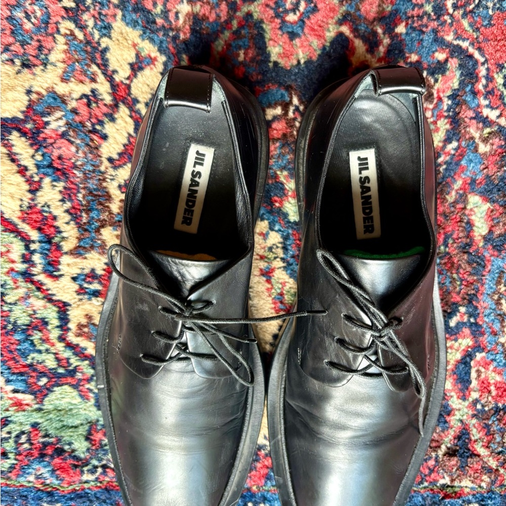 Jil Sander Classic Black Leather Oxfords